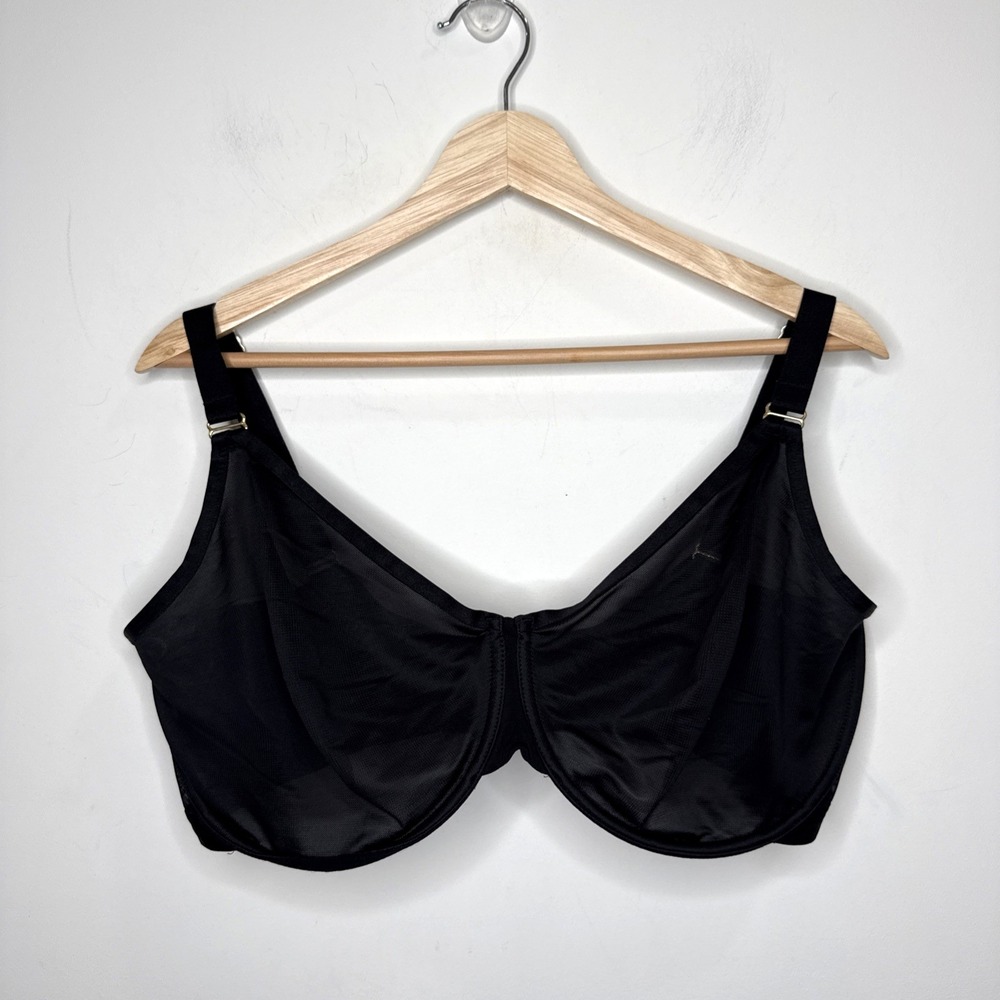 Soma Unbelievable Minimizer Bra 38H Black Sheer Underwire Sexy Full Adjustable